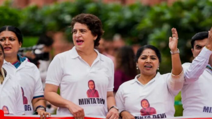 Opposition leaders including Rahul-Priyanka wore T-shirts with Minta Devi's picture, protest against Bihar SIR