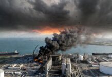 ईरान के ताबड़तोड़ हमले! UAE के फुजैराह तेल टर्मिनल पर मचाई तबाही, कुवैत एयरपोर्ट पर भी दागीं मिसाइलें ai image