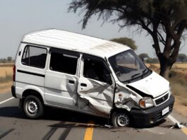 हरियाणा में टायर फटने से पलट गई इको गाड़ी, दो युवकों की मौत और तीन घायल Haryana