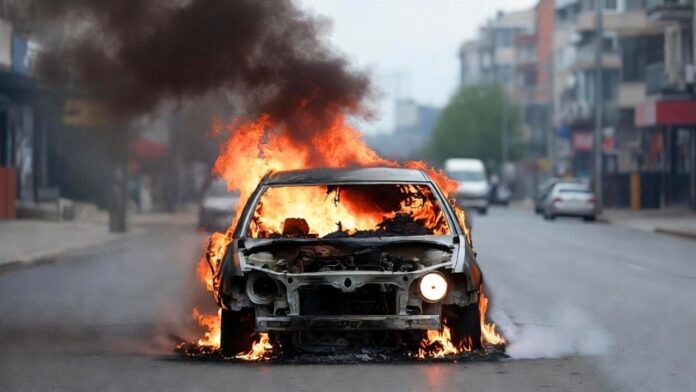 Car Catches Fire While Moving in Delhi Due to Extreme Heat Car Catches Fire While Moving in Delhi Due to Extreme Heat