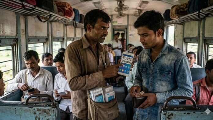 Big scam in the name of Samsung Vivo in the train passengers are being duped by selling fake power banks
