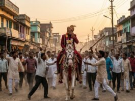 बारात में मचा हंगामा, दूल्हे को घोड़ी से उतारकर की मारपीट, फिर जो हुआ? Chaos erupted at the wedding procession the groom was pulled off the horse and beaten up and then what happened