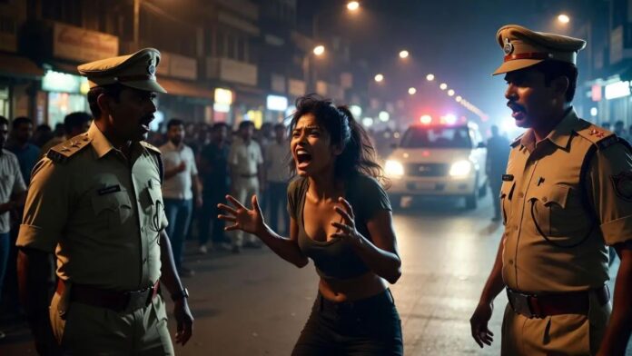 Young woman high voltage drama intoxicated state Meerut video viral