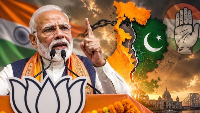conspiracy merge Bengal Pakistan PM Modi scathing attack on Congress conspiracy merge Bengal Pakistan PM Modi scathing attack on Congress