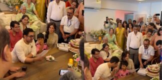 आमिर खान ने गौरी पर लुटाया प्यार, ‘नई दुल्हन’ को किया Kiss, वीडियो हुआ वायरल Aamir Khan seen in a romantic mood kisses Gauri video goes viral on social media