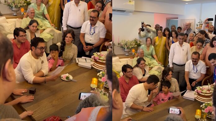 Aamir Khan seen in a romantic mood kisses Gauri video goes viral on social media Aamir Khan seen in a romantic mood kisses Gauri video goes viral on social media