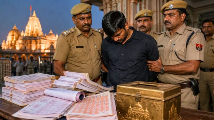 Ram Mandir donation theft case Fake receipt book recovered accused confess to extortion