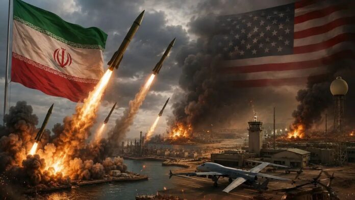 Iran USA military conflict Bahrain attack Strait of Hormuz