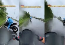 एक सेकंड की देरी और सब खत्म! बाइकर का हैरान कर देने वाला VIDEO वायरल Biker cheats death and returns viral video will make your hair stand on end