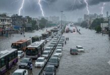 दिल्ली NCR में बारिश का कहर, जलभराव से सड़कों पर लगा भीषण जाम, रद्द हुईं 18 फ्लाइट्स Delhi Heavy Rain