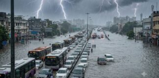दिल्ली NCR में बारिश का कहर, जलभराव से सड़कों पर लगा भीषण जाम, रद्द हुईं 18 फ्लाइट्स Delhi Heavy Rain