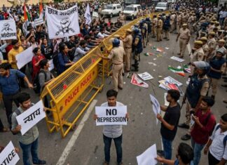 जंतर-मंतर बवाल पर पुलिस की सफाई, बैरिकेड तोड़कर संसद की ओर बढ़ी भीड़ को बताया अवैध जमावड़ा Delhi Police responds to the student protest at Jantar Mantar