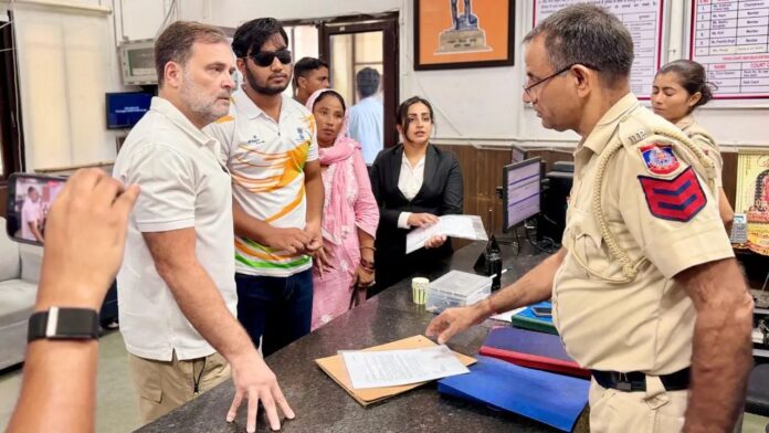 Rahul Gandhi protest Delhi Police pellet gun complaint FIR Rahul Gandhi protest Delhi Police pellet gun complaint FIR