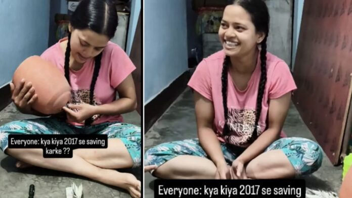 UP woman saves money for 9 years, piggy bank savings video UP woman saves money for 9 years, piggy bank savings video