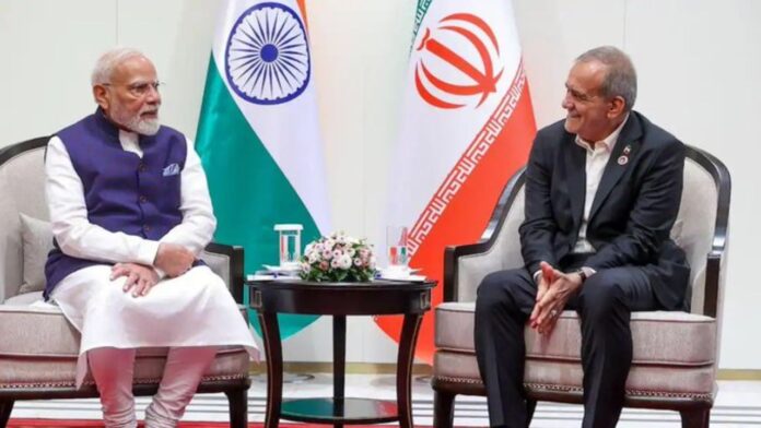 PM Modi and Pezeshkian PM Modi and Pezeshkian