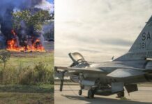 मिशिगन में ट्रेनिंग के दौरान बड़ा हादसा! अमेरिकी F-16 फाइटर जेट पक्षी से टकराकर क्रैश, पायलट ने पैराशूट से बचाई जान US F-16 fighter jet crash