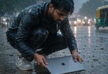 बेंगलुरु की बारिश में बाइक से गिरा 2 लाख का MacBook, सामान खोजने निकले हर्षित MacBook Lost And Found , Bengaluru Viral Story , Humanity And Kindness