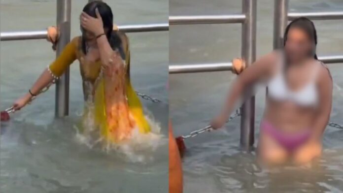Ganga snan woman Semi Nude viral Video Ganga snan woman Semi Nude viral Video