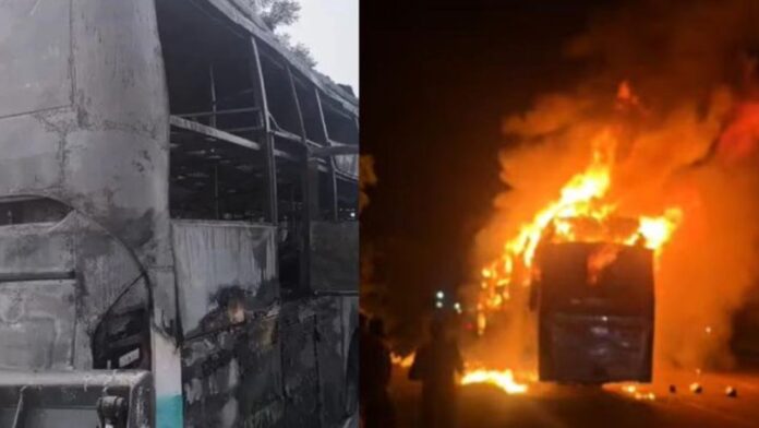 Yamuna Expressway Sleeper Bus Fire Yamuna Expressway Sleeper Bus Fire
