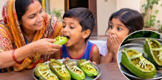 बच्चों को बोला ‘चप्पल खाओगे?’ आंटी ने सच में खिला दी, लौकी की सैंडल देख लोग बोले – ये डांट नहीं, डिश है Video of slipper-shaped fritters made from bottle gourd goes viral