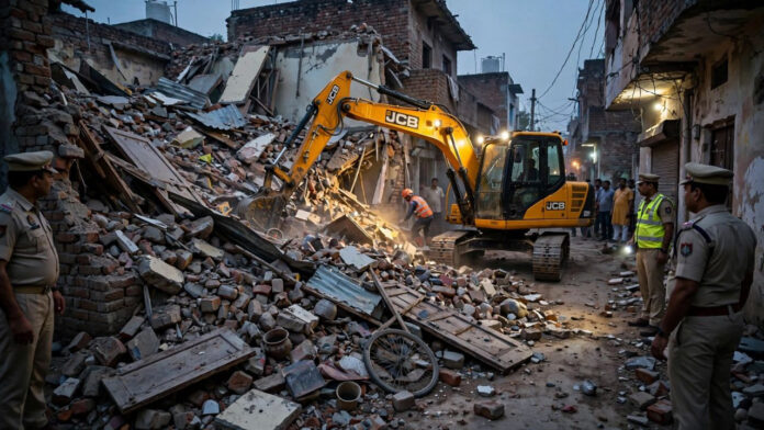 फतेहपुर में फल कारोबारी के घर हुआ सिलेंडर ब्लास्ट, दो मंजिला इमारत ढहीं, 5 की मौत