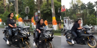 सीतापुर में बाइक पर स्टंटबाजी करना युवती को पड़ा भारी, VIDEO वायरल होते ही पुलिस ने ठोका 16 हजार का चालान