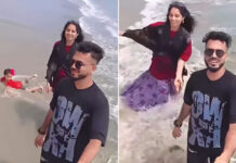 सोशल मीडिया का खौफनाक रूप, बीच पर रील बनाते रहे माता-पिता, लहरों में जा गिरी बच्ची, अजनबी ने बचाई जान