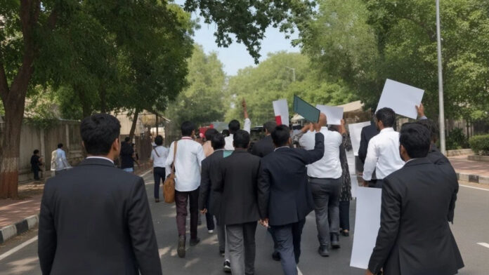 CJP प्रोटेस्ट में वकीलों की एंट्री, सुप्रीम कोर्ट से जंतर-मंतर तक निकला मार्च