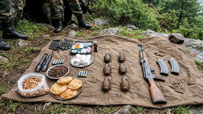 पूड़ी, चना और ड्राई फ्रूट्स के साथ AK-47 और ग्रेनेड! कश्मीर में आतंकी ठिकाने पर पहुंची सेना तो मिला हथियारों का जखीरा