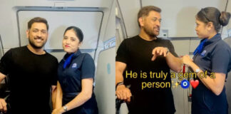 फ्लाइट में MS Dhoni से मिली एयर होस्टेस, माही की सादगी और मजाकिया अंदाज ने जीत लिया दिल