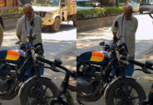 सड़क किनारे खड़ी बुलेट को एकटक निहारते रह गए अंकल, 20 सेकंड के वीडियो ने छू लिया लोगों का दिल