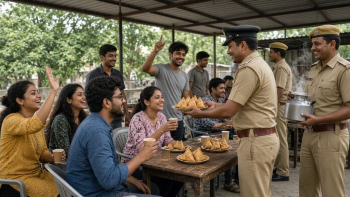 फ्री नाश्ता मिलते ही गूंजे नारे, 'एक चाय और 2 समोसा, दिल्ली पुलिस पर पूरा भरोसा', VIDEO वायरल