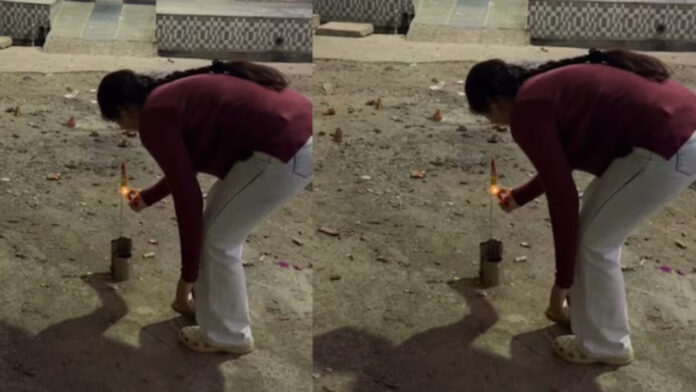 दिवाली पर ‘पापा की परी’ ने रॉकेट को मारी लात, फिर उसी की तरफ पलट गया पटाखा, वायरल वीडियो देख छूट जाएगी हंसी