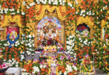 कांजीवरम साड़ी से सजीं मां कात्यायनी, फूल बंगले में दिए दर्शन